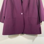 Calvin Klein Women Purple Quarter Ruched Sleeves One Button Blazer Size 14W NWT Photo 4
