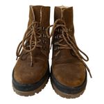 Fat Face Women’s Hiking Boots Brown Suede Sherpa Lined Lug Sole Size 7 Photo 2