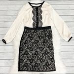 New York & Co. Cream and black lace dress Photo 0