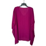 CARAMELA  Large Oversized Plum Semi Sheer V Neck Blouse‎ NWT Photo 1