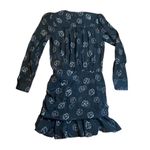 Veronica Beard Anders Dress Black Silk Stretch Floral Long Sleeve Size 4 Photo 4