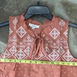 Anthropologie Coral embroidered Keyhole Sleeveless Blouse by mine for salmon Photo 4