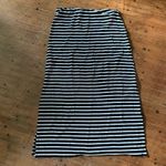 Chico's Chico’s black and white striped knit layered 0/S maxi skirt Photo 2