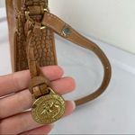 Brahmin Vintage Y2K Croc Embossed Leather Handbag Shoulder Mini Bag Tan Brown Photo 6