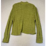 Chico's Jacket Womens 2 Lime Green Ruched Textured Open Front Long Sleeve Boho Photo 1