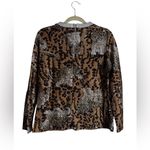 Vintage Lady Manhattan Leopard Animal Print Blouse Metallic Disco Size S Brown Photo 4