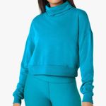 Beyond Yoga All Time Funnel Neck Cropped Pullover Sweatshirt Blue Glow Photo 0