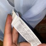 ZARA  Baby Blue 3/4 Ruffled Sleeve Faux Wrap Surplice Blouse Women's Size XS Photo 5