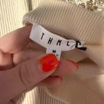 THML  Cream Top with Gold Sequin Accents Medium Photo 2