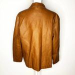 Dress Barn  Faux Leather 14 16 Tan Biker Moto Jacket Photo 3