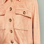 Bagatelle Women's SzL Jacket Plaid Peach White Cropped Button Front Super Soft Photo 2