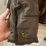 Danier Brown Genuine Leather Button Front Jacket Small Photo 5