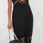 VICI BE THE ONE SATIN LACE MIDI DRESS - BLACK Photo 0