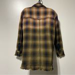 We The Free Free People Anneli Plaid Shirt Jacket Shacket Size Small Navy Tobacco Photo 7