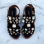 Dolce & Gabbana women’s jeweled satin flat sandal size IT 37.5 US 7.5 Photo 5