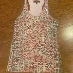 Almost Famous Rose Gold Italian Gold Sequin Tank Racer Back Size L Photo 1
