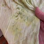 Sandra Darren light green tiered full broomstick skirt with sequins. Lined Sz 12 Photo 1