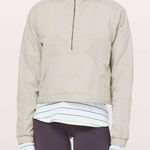 Lululemon  Hit Reset Half Zip Jacket Coat Chrome Cropped Packable Size 4 Like New Photo 0