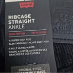 Levi's RARE Big E  Black Textured Floral Print Ribcage Straight Jeans New! 29 Photo 9