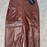 Pretty Little Thing Brown Leather Pants Photo 1