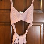 For Love & Lemons  Joan Knit cropped Lavender Wrap Top M Photo 1