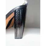 Coach Lillie High Mirrored Block Heel Peep Toe Sling Back Black Leather Shoes 8 Photo 3