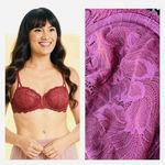 Auden Women's 34B Unlined Lace Balconette Coverage Underwire Bra Red Sexy NWOT Size undefined Photo 1