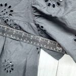 Madewell Blouse Women Size XXS Black Floral Eyelet Detail Short Sleeve Yoke Top Photo 5