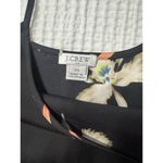 J.Crew  Black Floral Tank Dress Side Slit Adjustable Straps Midi Whimsy Goth Photo 3