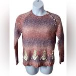 Talbots Vintage Snowman Mohair Sweater L | Holiday Ombre Confetti Knit Appliqué Photo 13