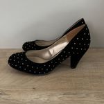 Simply Be Black Gold Studded Block Heel Pumps Size 7‎ Party Shoes Dressy Holiday Photo 1