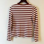 a.n.a  Maroon Striped Ribbed Knit Long Sleeve Top Size XS NEW Photo 7