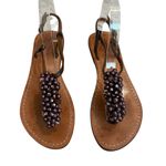 Mystique Boutique Mystique Beaded T-Strap Leather Sandals, Sz 9 Photo 0