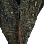 vintage 90s Rachna black sequin beaded holiday party vest western glam festive Size M Photo 5