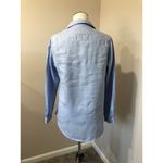 Malvin Hamburg Germany I Love Linen Printed Blouse Top Button Up Shirt Size M Blue Size M Photo 2