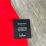 Lulus FINAL PRICE NWT Living for the Present Red Satin Strapless Romper Photo 4