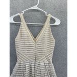 Minuet  Women's Dress Fit and Flare White Nude Striped Sleeveless Size Small Photo 4