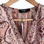 O.P.T. Boho‎ Floral Metallic Long Sleeve XS Mini Dress Pink Photo 7