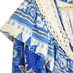 Farm Rio Blue Full of Flowers Linen Floral Belted Jumpsuit Size XS Photo 4