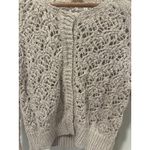 Free People  Crochet Knit Cardigan Sweater Long Sleeve Neutral Boho Chic S Photo 1