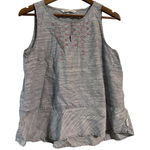 Woolrich ‎ Womens Gray Embroidered Tank Top Sleeveless Keyhole Blouse Large Photo 0