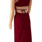 Lulus  Burgundy Red Bodycon Midi Dress Square Neck, Open Back, Side Slit, Size S Photo 6