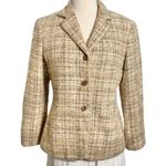 Neutral Tweed Wool Blazer Jacket By Lafayette 148 New York Size 4 Photo 0