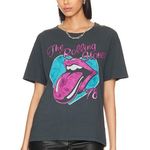 Free People Black Pink Blue Rolling Stones 78 Ticket Boyfriend Oversized T-Shirt Photo 89