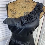 Teeze Me Juniors Satin Taffeta One Shoulder Rosettes Dress Black 11 Photo 4