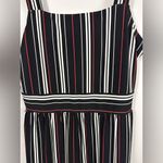 EXPRESS  Jumpsuit Womens Medium Multi Striped Empire Waist Square Neck Wide Strap Photo 1