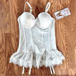 Seven ’til Midnight Lace Bustier & Thong Set White Size Medium Photo 1
