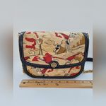 Tory Burch  Robinson Navy Leather & Printed Canvas Shoulder Bag Photo 10