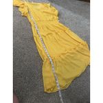 Jessica Simpson Yellow Wrap Dress, Size L New Midi Tiered Dress Photo 6