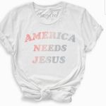American Needs Jesus Shirt White Size 2X Photo 0